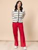 Hampton Stripe Print Cardigan - Ivory/Navy RC&CO