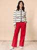 Hampton Stripe Print Cardigan - Ivory/Navy RC&CO
