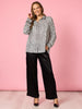 Ava Geometric Print Shirt - Black/Ivory rc&co