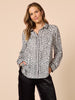 Ava Geometric Print Shirt - Black/Ivory rc&co