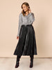 Florence Faux Leather Pleat Skirt - Black rc&co