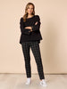 Cannes Check Print Slim Leg Pant - Black rc&co