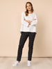 Cannes Check Print Slim Leg Pant - Black rc&co