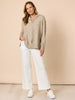 Cirque Hooded Spot Diamante Spot Knit - Latte