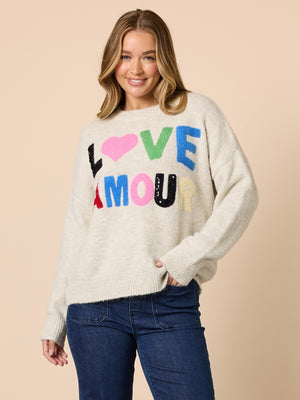 Love Amour Sequin Knit Jumper - Natural rc&co