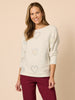 Mon Amour Embellishment Heart Knit - Chalk rc&co