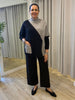 Cannes Spliced Knit - Black/Grey