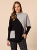 Cannes Spliced Knit - Black/Grey