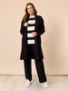Betta Diamante Stripe Print Knit - Black/Ivory