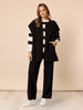 Betta Diamante Stripe Print Knit - Black/Ivory