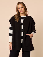 Elena Short Sleeve Zip Knit - Black