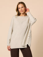 Rochelle Side Button Knit - Natural