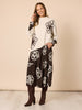 Florentine Floral Print Dress - Coffee Ivory rc&co