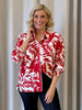 Moulin Rouge Floral Print Shirt  - Red