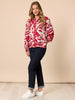 Moulin Rouge Floral Print Shirt  - Red rc&co