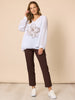Fleur Floral Print Top - White/Gold rc&co