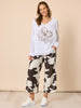 Toulouse Floral Print Wide Leg Pant - Coffee Ivory rc&co
