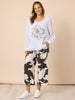 Fleur Floral Print Top - White/Gold rc&co