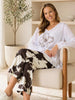 Fleur Floral Print Top - White/Gold