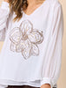 Fleur Floral Print Top - White/Gold rc&co