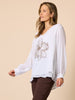 Fleur Floral Print Top - White/Gold rc&co