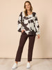 Toulouse Floral Print Top - Coffee Ivory rc&co