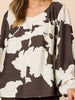 Toulouse Floral Print Top - Coffee Ivory rc&co