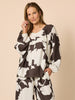 Toulouse Floral Print Top - Coffee Ivory rc&co