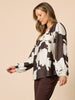 Toulouse Floral Print Top - Coffee Ivory rc&co