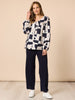 Rive Gauche Print Top - Navy Multi rc&co
