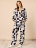 Rive Gauche Print Wide Leg Pant - Navy Multi rc&co