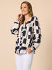 Rive Gauche Print Top - Navy Multi rc&co