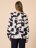 Rive Gauche Print Top - Navy Multi rc&co