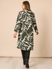 Lyon Print Dress - Khaki Ivory