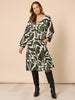 Lyon Print Dress - Khaki Ivory rc&co