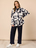 Rive Gauche Print Shacket - Navy Multi rc&co