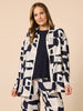 Rive Gauche Print Shacket - Navy Multi rc&co