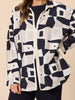 Rive Gauche Print Shacket - Navy Multi rc&co