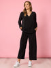 Traveller V Neck Top - Black RC&CO