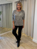 Clara Spot Print Top - Grey Marle