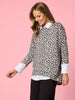 Clara Spot Print Batwing Top - Grey Marle rc&co