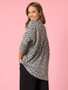 Clara Spot Print Batwing Top - Grey Marle rc&co