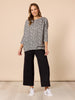 Clara Spot Print Top - Grey Marle