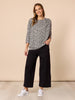 Clara Spot Print Top - Grey Marle
