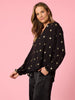 Allegra Sequin Spot Top - Black rc&co