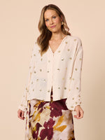 Allegra Sequin Spot Top - Ivory
