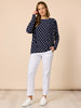Le Spot Print Pleat Top - Navy/White rc&co
