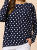 Le Spot Print Pleat Top - Navy/White rc&co
