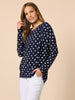 Le Spot Print Pleat Top - Navy/White rc&co