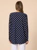 Le Spot Print Pleat Top - Navy/White rc&co